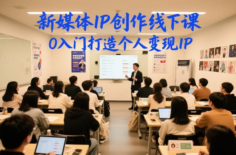 新媒体IP创作线下课,0入门打造个人变现IP|无忧资源社