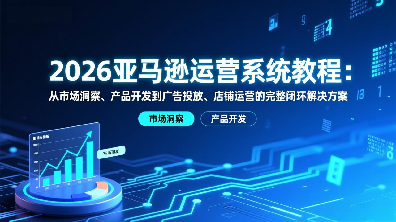 （17208期）2026亚马逊运营系统教程：从市场洞察、产品开发到广告投放、店铺运营的完整闭环解决方案|无忧资源社