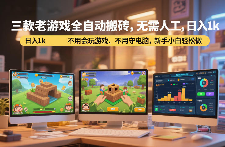 三款老游戏全自动搬砖,无需人工,日入1k,不用会玩游戏、不用守电脑,新手小白轻松做【揭秘】|无忧资源社