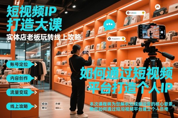 短视频ip打造大课，实体店老板玩转线上攻略|无忧资源社