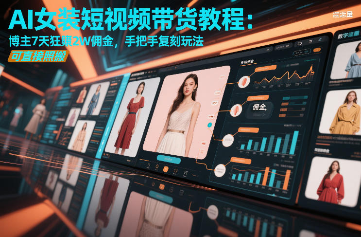 AI女装短视频带货教程：博主7天狂賺2W佣金，手把手复刻玩法，可直接照搬|无忧资源社