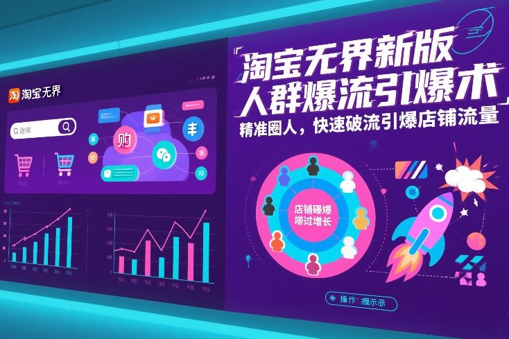 淘宝无界新版人群爆流引爆术，精准圈人，快速破流引爆店铺流量|无忧资源社