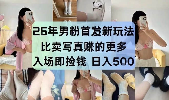 26年男粉首发最新3.0玩法，独此一家，比卖写真賺的更多，入场即捡钱，日入5张【揭秘】|无忧资源社
