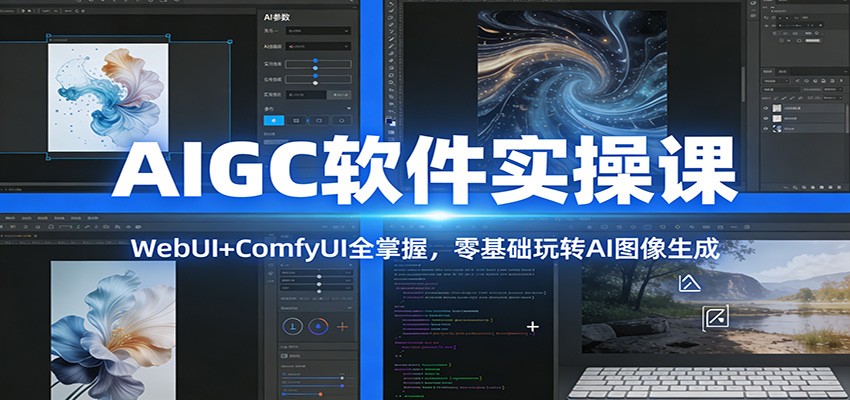 AIGC软件实操课：WebUI+ComfyUI全掌握，零基础玩转AI图像生成|无忧资源社