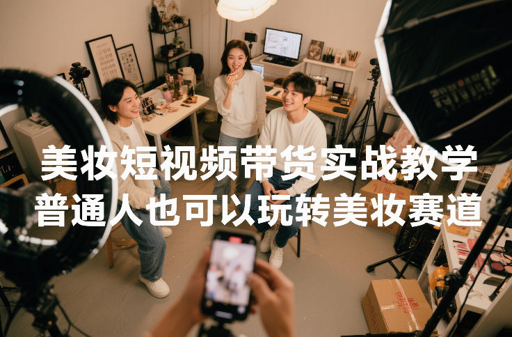 美妆短视频带货实战教学，普通人也可以玩转美妆赛道|无忧资源社