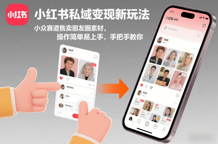 小红书私域变现新玩法，小众赛道售卖朋友圈素材，操作简单易上手，手把手教你|无忧资源社