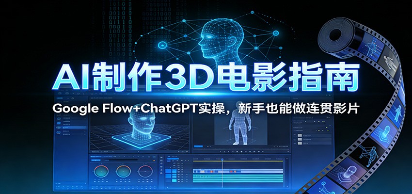 AI制作3D电影指南：Google Flow+ChatGPT实操，新手也能做连贯影片|无忧资源社