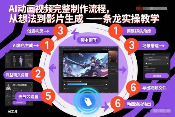 AI动画视频完整制作流程，从想法到影片生成一条龙实操教学|无忧资源社
