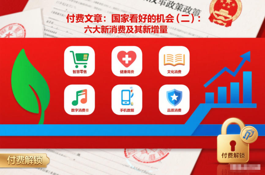 付费文章：国家看好的机会(二)：六大新消费及其新增量|无忧资源社