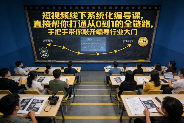 短视频线下系统化编导课，直接帮你打通从0到1的全链路，手把手带你敲开编导行业大门|无忧资源社