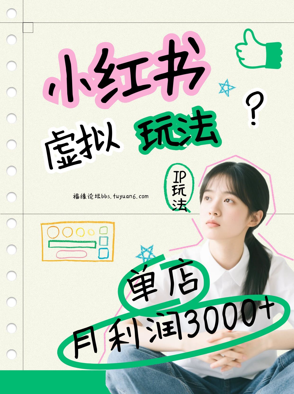 小红书虚拟玩法（铺货流和单品玩法），单店月利润3000+，IP打法+原创商品（0违规）|无忧资源社