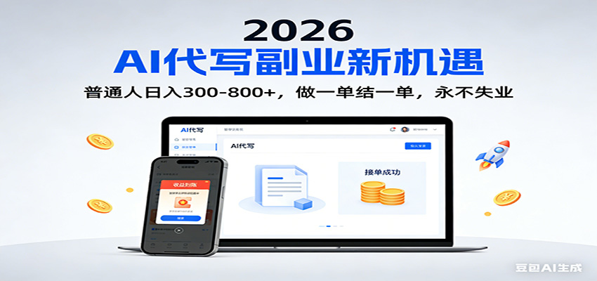 2026 副业首选!AI 代写日入 300-800,普通人0门槛,做一单结一单!|无忧资源社