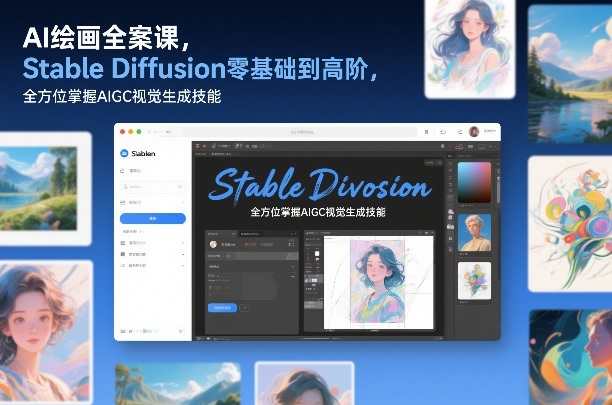 AI绘画全案课，Stable Diffusion零基础到高阶，全方位掌握AIGC视觉生成技能|无忧资源社