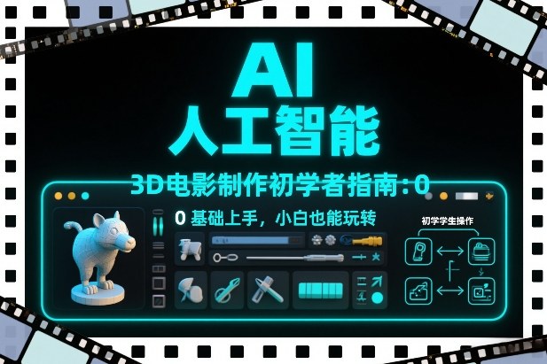 AI人工智能3D电影制作初学者指南：0基础上手，小白也能玩转|无忧资源社