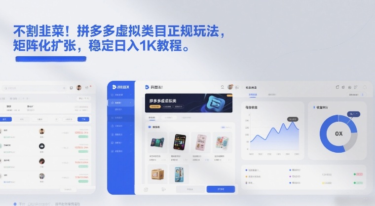 不割韭菜！拼多多虚拟类目正规玩法，矩阵化扩张，稳定日入1K教程【揭秘】|无忧资源社