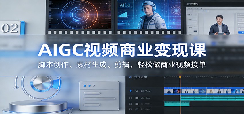 AIGC视频商业变现课：脚本创作、素材生成、剪辑，轻松做商业视频接单|无忧资源社