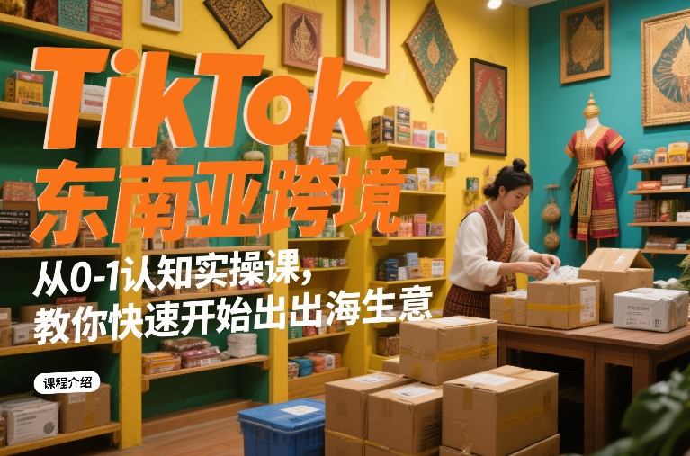 TikTok东南亚跨境从0-1认知实操课，教你快速开始出海生意|无忧资源社