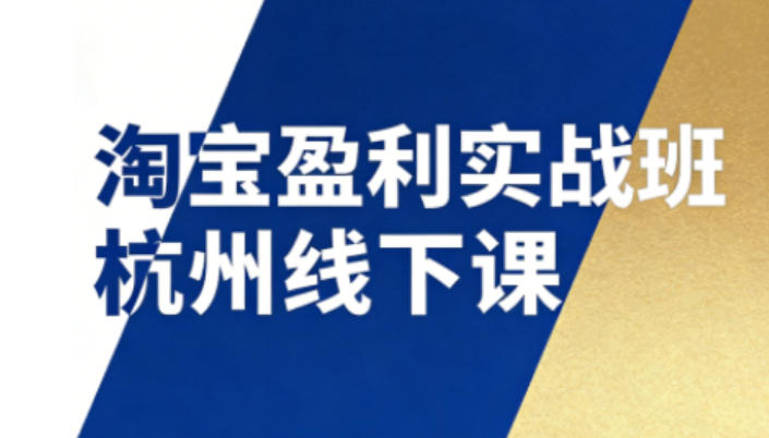 淘宝盈利实战班杭州线下课12月26-28日（音频+字幕），帮你掌握SOP流程+12门核心技术|无忧资源社
