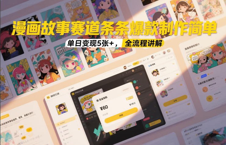 漫画故事赛道条条爆款制作简单,单日变现5张+,全流程讲解|无忧资源社