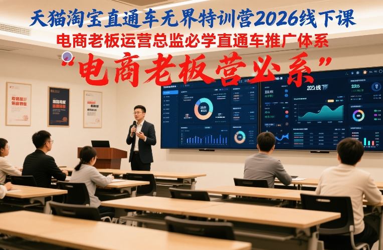 天猫淘宝直通车无界特训营2026线下课，电商老板运营总监必学直通车推广体系|无忧资源社