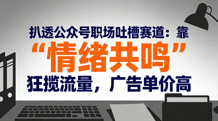 扒透公众号职场吐槽赛道:靠“情绪共鸣”狂揽流量,广告单价高|无忧资源社