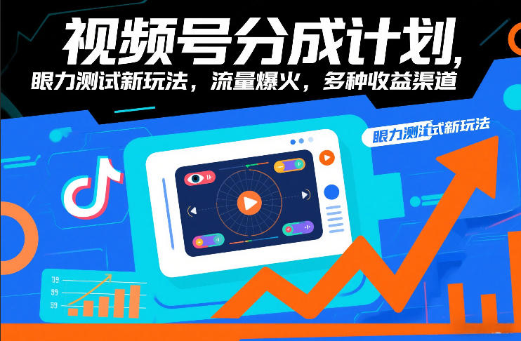 视频号分成计划，眼力测试新玩法，流量爆火，多种收益渠道|无忧资源社