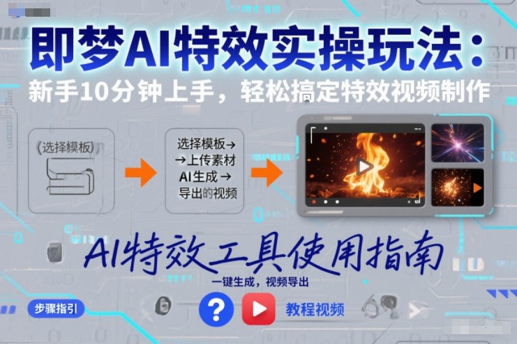 即梦AI特效实操玩法：新手10分钟上手，轻松搞定特效视频制作|无忧资源社
