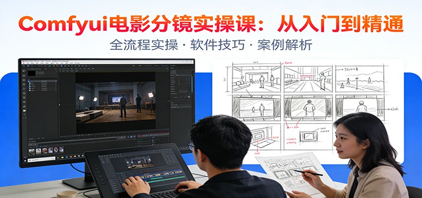 ComfyUI电影分镜实操课:分镜一致性,全流程AI视频制作,零基础也能做专业分镜|无忧资源社