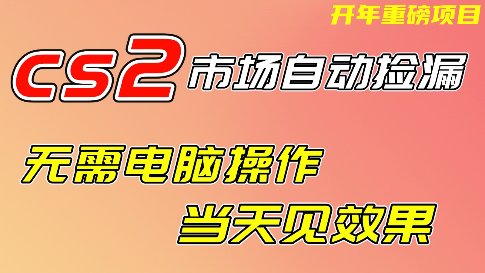 CS2市场挂机项，无需电脑操作，无需进入游戏，当天见效果，支持任何形式验证|无忧资源社