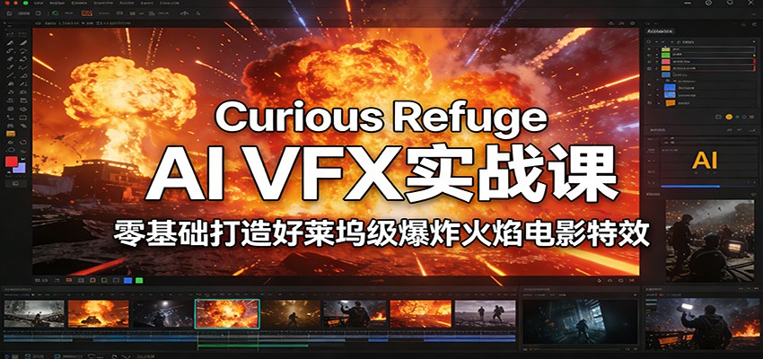 Curious Refuge AI VFX实战课，零基础打造好莱坞级爆炸火焰电影特效|无忧资源社