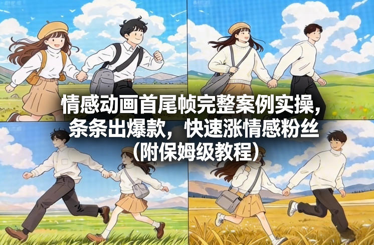 情感动画首尾帧完整案例实操，条条出爆款，快速涨情感粉丝（附保姆级教程）|无忧资源社