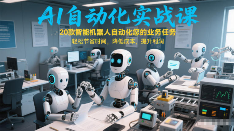 AI自动化实战课：20款智能机器人自动化您的业务任务，轻松节省时间，降低成本，提升利润|无忧资源社
