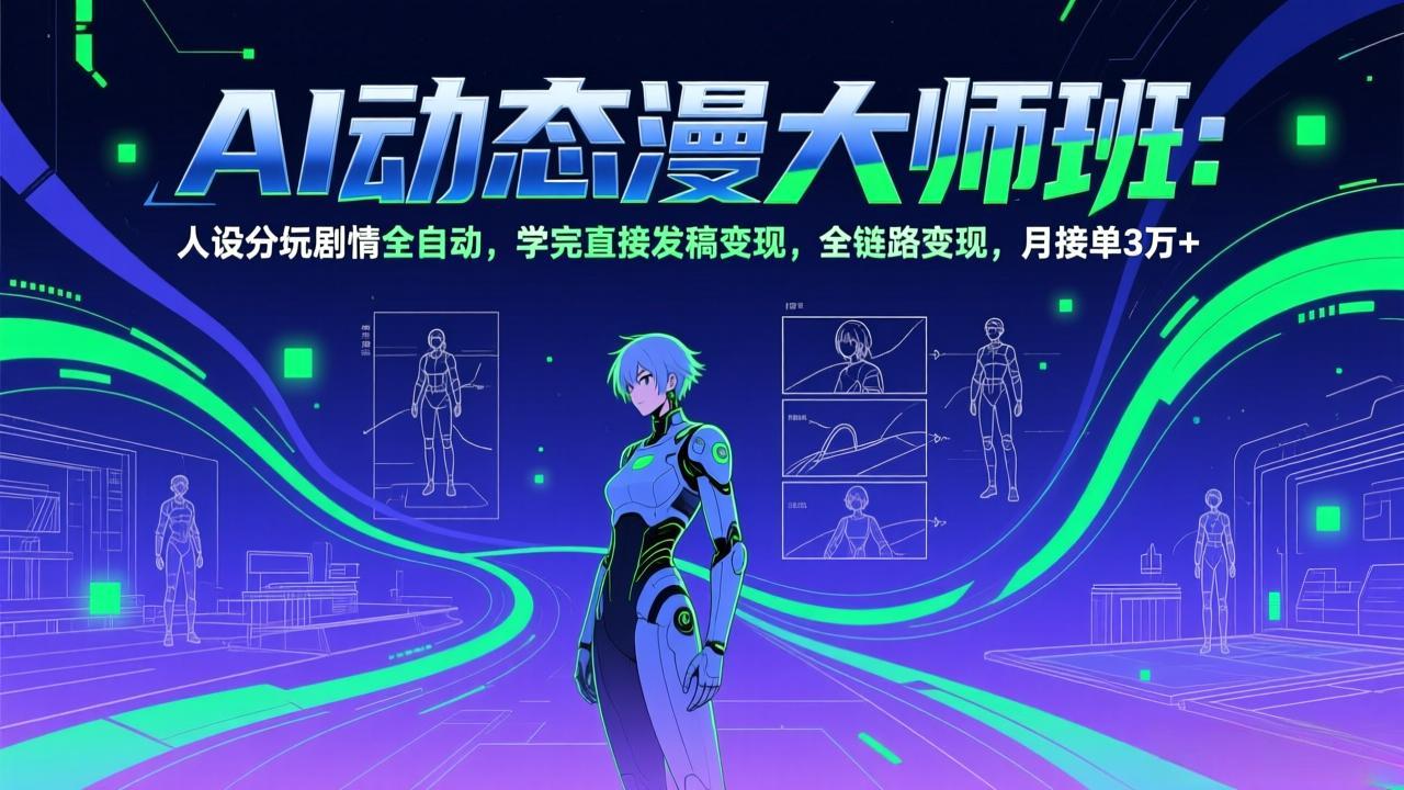 （17402期）AI动态漫剧大师班：人设分镜剧情全自动，学完直接发稿变现，全链路变现，月接单3万+|无忧资源社