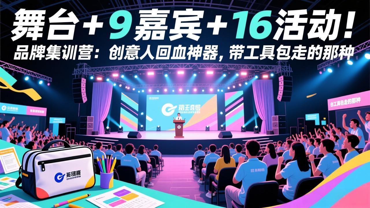 （17413期）舞台 + 9 嘉宾 + 16 活动！品牌集训营：创意人回血神器，带工具包走的那种|无忧资源社