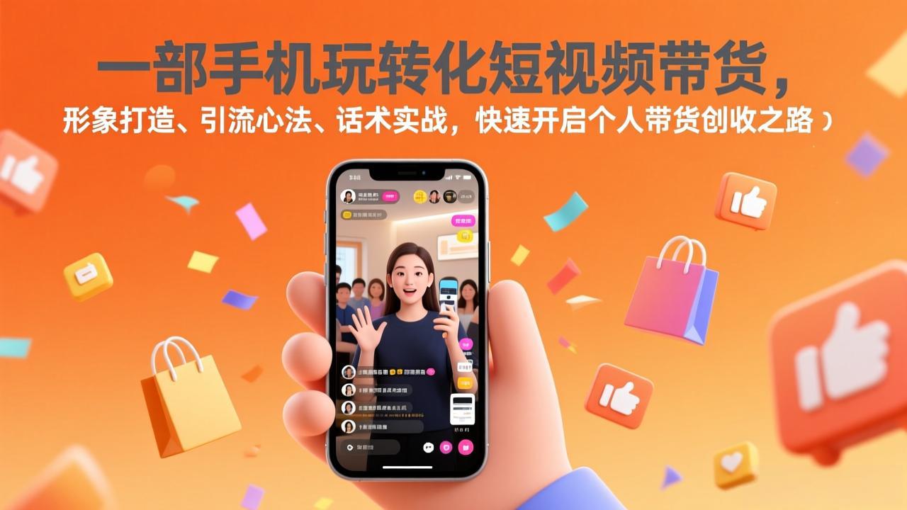 （17356期）一部手机玩转化短视频带货，形象打造、引流心法、话术实战，快速开启个人带货创收之路|无忧资源社