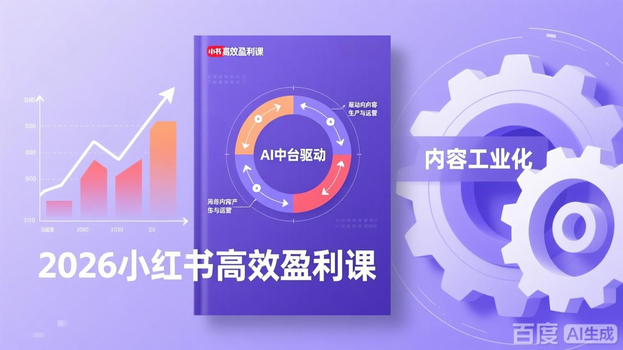 （17291期）2026小红书高效盈利课，流量双引擎+内容工业化+AI中台驱动，构建可复制的千万级营收模型|无忧资源社