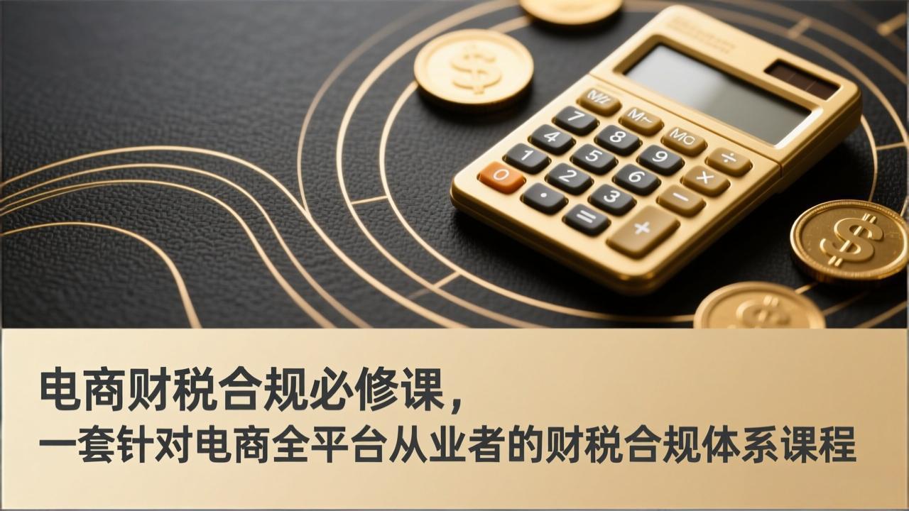 （17359期）电商财税合规必修课，是一套针对电商全平台从业者的财税合规体系课程|无忧资源社