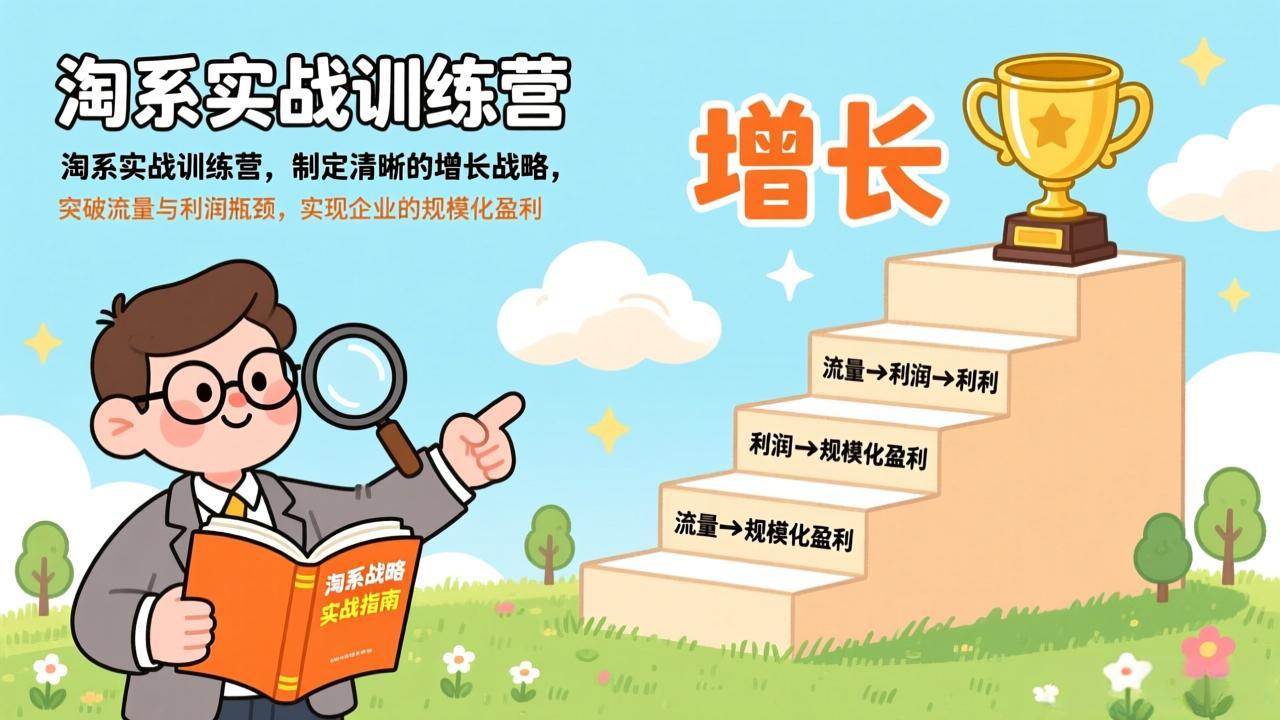 （17281期）淘系实战训练营，制定清晰的增长战略，突破流量与利润瓶颈，实现企业的规模化盈利|无忧资源社