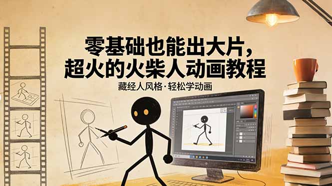（17464期）零基础也能出大片，超火的火柴人动画教程（藏经人风格）|无忧资源社