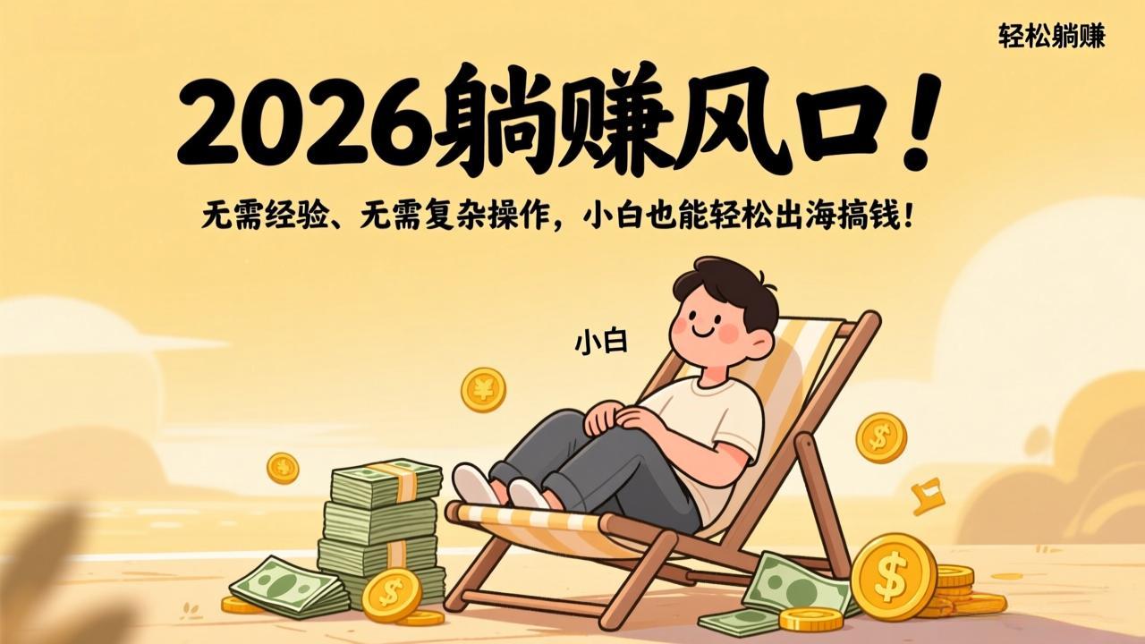 （17436期）2026躺赚风口！无需经验、无需复杂操作，小白也能轻松出海搞钱！|无忧资源社
