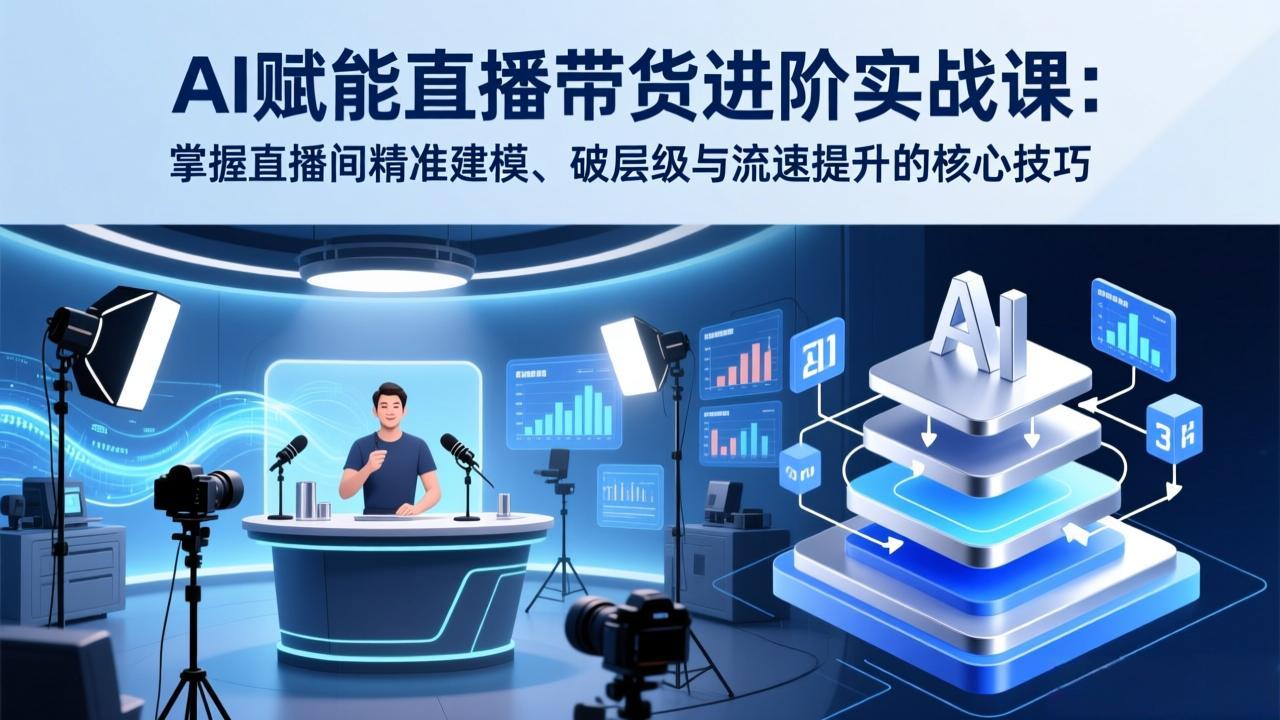 （17405期）AI赋能直播带货进阶实战课：掌握直播间精准建模、破层级与流速提升的核心技巧|无忧资源社