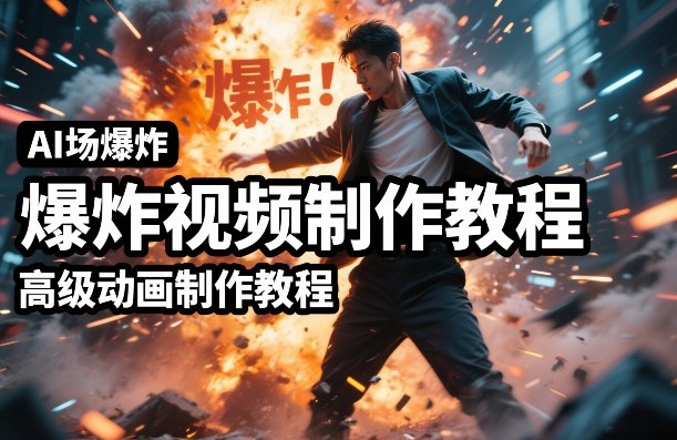 AI场景爆炸视频制作教程，利用人物实拍视频制作出高级的动画特效|无忧资源社