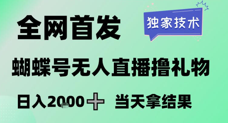 2026最新蝴蝶号无人直播掘金，独家技术，全网首发小白做了一个月收益3W，长期稳定可做【揭秘】|无忧资源社