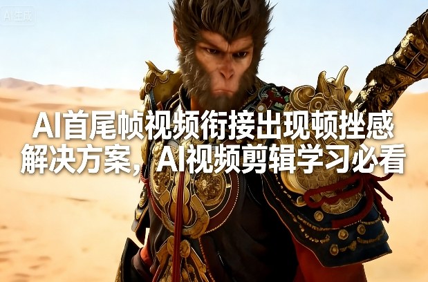 AI首尾帧视频衔接出现顿挫感解决方案,AI视频剪辑学习必看|无忧资源社