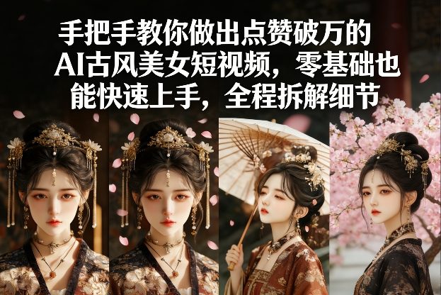 手把手教你做出点赞破万的AI古风美女短视频，零基础也能快速上手，全程拆解细节|无忧资源社