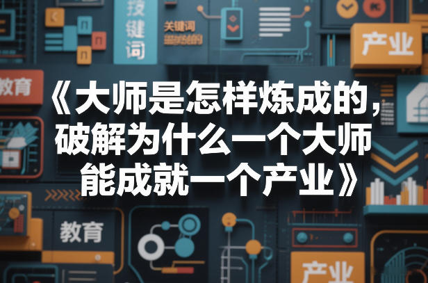 大师是怎样炼成的，破解为什么一个大师，能成就一个产业【电子书】|无忧资源社