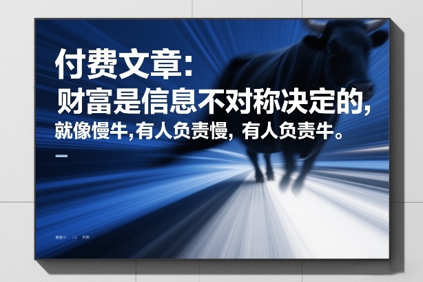 付费文章：财富是信息不对称决定的，就像慢牛，有人负责慢，有人负责牛|无忧资源社