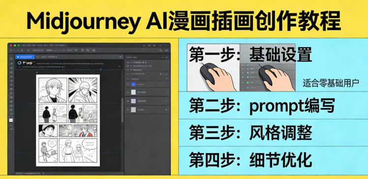 利用Midjourney AI人工智能轻松创作漫画插画教程，零基础创作完整漫画插画|无忧资源社