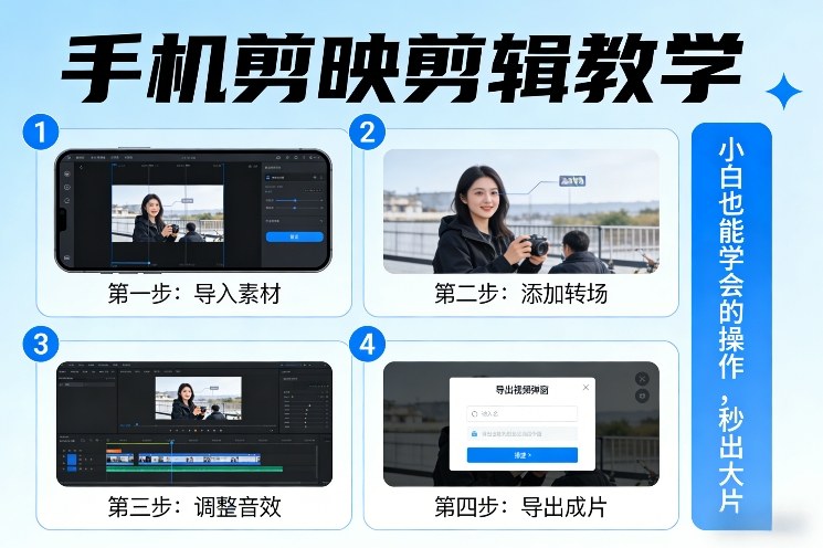 手机剪映剪辑教学，小白也能学会的操作，秒出大片|无忧资源社