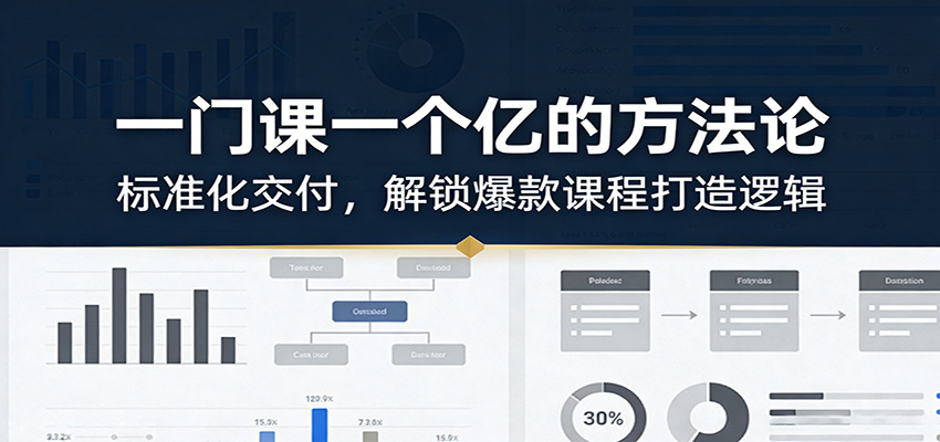 一门课一个亿的方法论：标准化交付，解锁爆款课程打造逻辑|无忧资源社